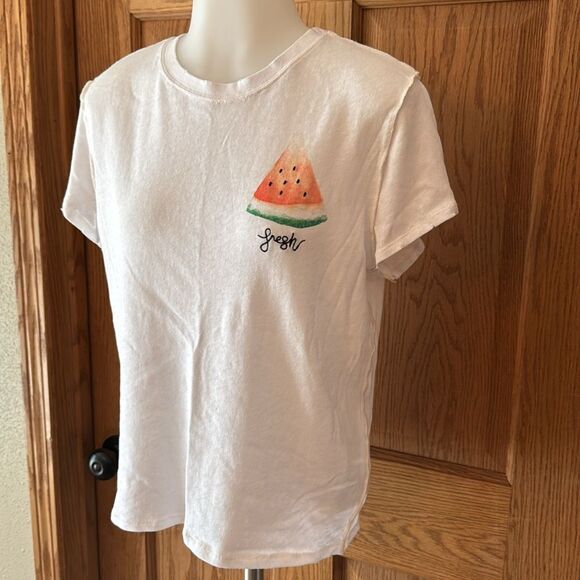 WE THE FREE Free People Fresh Watermelon Embroidered Tee - Picture 7 of 11